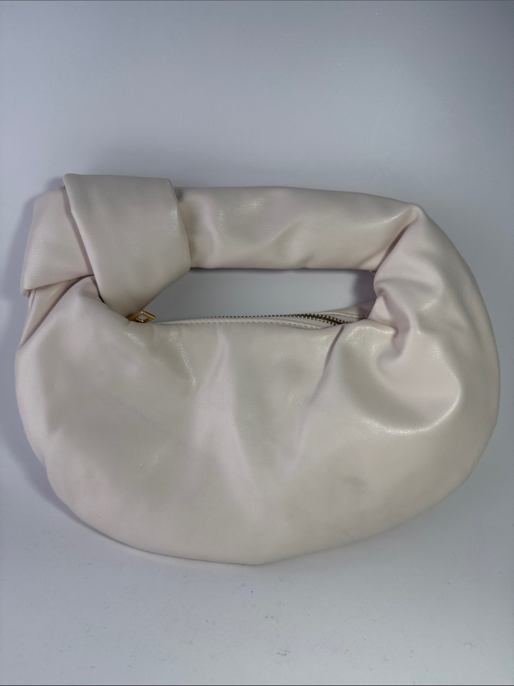 Melie Bianco Cream Slouchy Knot Handle Bag Vegan Leather
